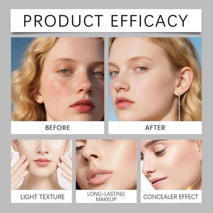 Color-Changing Foundation Stick with Built-In Brush - Full Coverage Cream Base